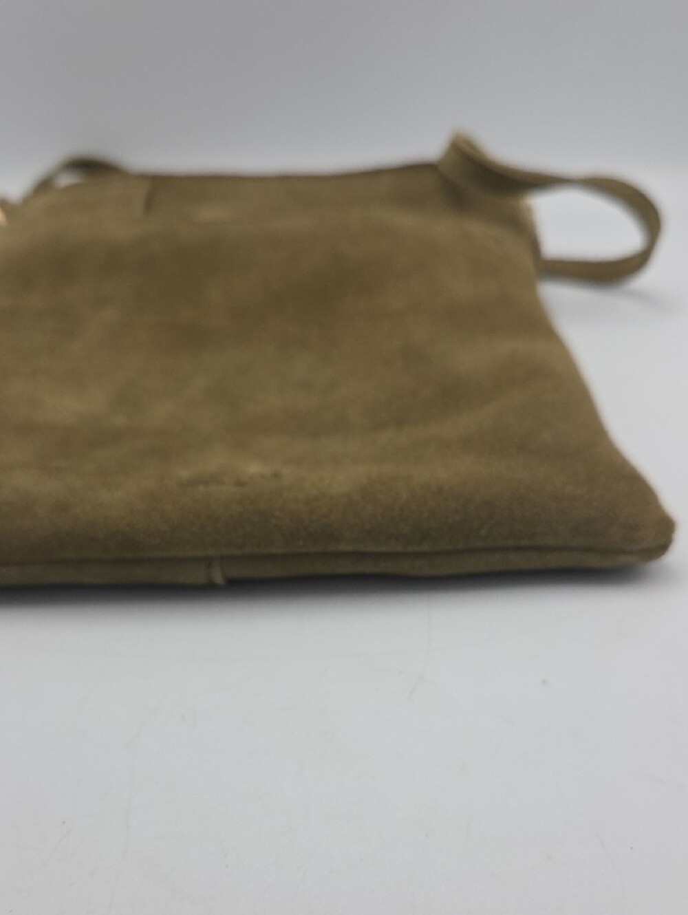 margot Olive Green Suede Slim Crossbody Bag - Picture 8 of 9